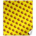 Vector Burgers, fast food sandwitch pattern at yellow Canvas 8  x 10 