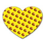 Vector Burgers, fast food sandwitch pattern at yellow Heart Mousepads