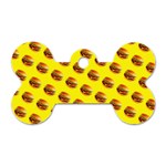 Vector Burgers, fast food sandwitch pattern at yellow Dog Tag Bone (One Side)