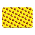 Vector Burgers, fast food sandwitch pattern at yellow Plate Mats