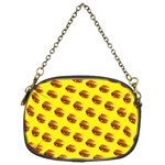 Vector Burgers, fast food sandwitch pattern at yellow Chain Purse (Two Sides)