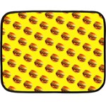 Vector Burgers, fast food sandwitch pattern at yellow Double Sided Fleece Blanket (Mini) 