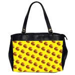 Vector Burgers, fast food sandwitch pattern at yellow Oversize Office Handbag (2 Sides)