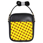 Vector Burgers, fast food sandwitch pattern at yellow Girls Sling Bag