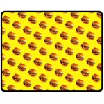 Vector Burgers, fast food sandwitch pattern at yellow Fleece Blanket (Medium) 
