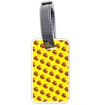 Vector Burgers, fast food sandwitch pattern at yellow Luggage Tag (one side)