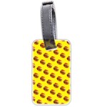 Vector Burgers, fast food sandwitch pattern at yellow Luggage Tag (two sides)