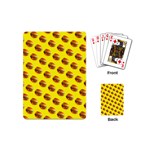 Vector Burgers, fast food sandwitch pattern at yellow Playing Cards Single Design (Mini)