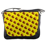 Vector Burgers, fast food sandwitch pattern at yellow Messenger Bag