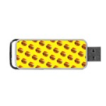 Vector Burgers, fast food sandwitch pattern at yellow Portable USB Flash (One Side)