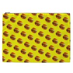 Vector Burgers, fast food sandwitch pattern at yellow Cosmetic Bag (XXL)