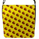 Vector Burgers, fast food sandwitch pattern at yellow Flap Closure Messenger Bag (S)