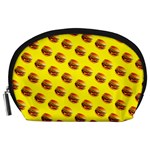 Vector Burgers, fast food sandwitch pattern at yellow Accessory Pouch (Large)