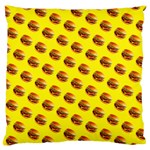 Vector Burgers, fast food sandwitch pattern at yellow Large Flano Cushion Case (One Side)
