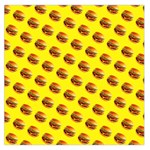 Vector Burgers, fast food sandwitch pattern at yellow Large Satin Scarf (Square)