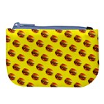 Vector Burgers, fast food sandwitch pattern at yellow Large Coin Purse