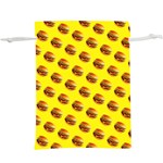 Vector Burgers, fast food sandwitch pattern at yellow  Lightweight Drawstring Pouch (XL)