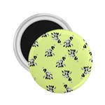 Black and white vector flowers at canary yellow 2.25  Magnets