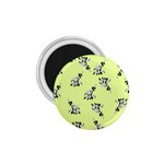 Black and white vector flowers at canary yellow 1.75  Magnets