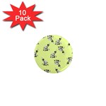 Black and white vector flowers at canary yellow 1  Mini Magnet (10 pack) 