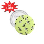 Black and white vector flowers at canary yellow 1.75  Buttons (10 pack)
