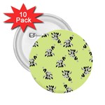 Black and white vector flowers at canary yellow 2.25  Buttons (10 pack) 