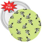 Black and white vector flowers at canary yellow 3  Buttons (10 pack) 