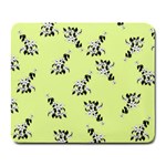 Black and white vector flowers at canary yellow Large Mousepads