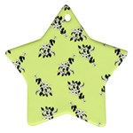 Black and white vector flowers at canary yellow Star Ornament (Two Sides)