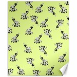 Black and white vector flowers at canary yellow Canvas 16  x 20 