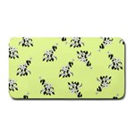 Black and white vector flowers at canary yellow Medium Bar Mats