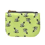 Black and white vector flowers at canary yellow Mini Coin Purse