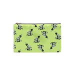 Black and white vector flowers at canary yellow Cosmetic Bag (Small)