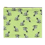Black and white vector flowers at canary yellow Cosmetic Bag (XL)