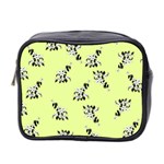 Black and white vector flowers at canary yellow Mini Toiletries Bag (Two Sides)