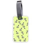 Black and white vector flowers at canary yellow Luggage Tag (one side)