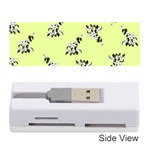 Black and white vector flowers at canary yellow Memory Card Reader (Stick)