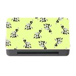 Black and white vector flowers at canary yellow Memory Card Reader with CF