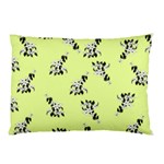 Black and white vector flowers at canary yellow Pillow Case (Two Sides)
