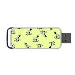 Black and white vector flowers at canary yellow Portable USB Flash (One Side)