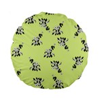 Black and white vector flowers at canary yellow Standard 15  Premium Round Cushions