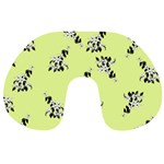 Black and white vector flowers at canary yellow Travel Neck Pillow