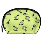 Black and white vector flowers at canary yellow Accessory Pouch (Large)