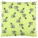 Black and white vector flowers at canary yellow Standard Flano Cushion Case (Two Sides)