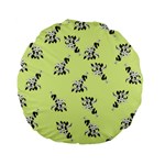 Black and white vector flowers at canary yellow Standard 15  Premium Flano Round Cushions