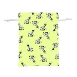 Black and white vector flowers at canary yellow Lightweight Drawstring Pouch (S)