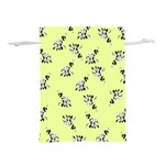 Black and white vector flowers at canary yellow Lightweight Drawstring Pouch (L)