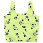 Black and white vector flowers at canary yellow Full Print Recycle Bag (XXXL)