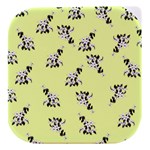 Black and white vector flowers at canary yellow Stacked food storage container