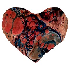 Abstract Marbling Large 19  Premium Flano Heart Shape Cushions by kaleidomarblingart